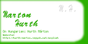 marton hurth business card