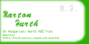 marton hurth business card